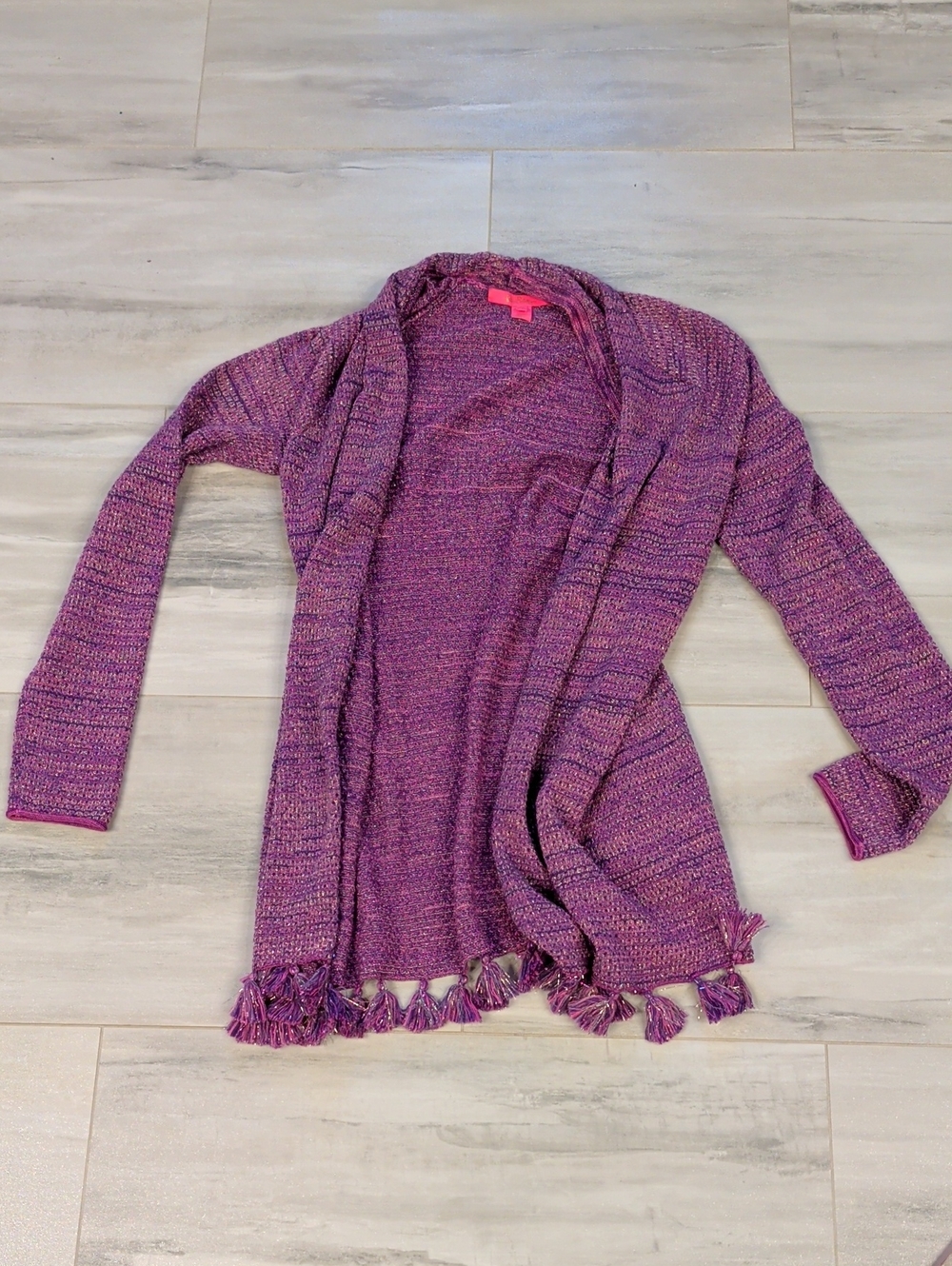 Lilly Pulitzer Tova Cardigan in the "Purple Berry Metallic Marl"